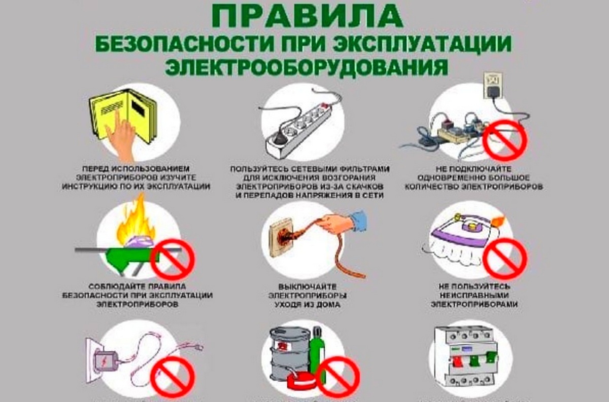 Правила пожарной безопасности при эксплуатации действующих электроустановок запрещается.